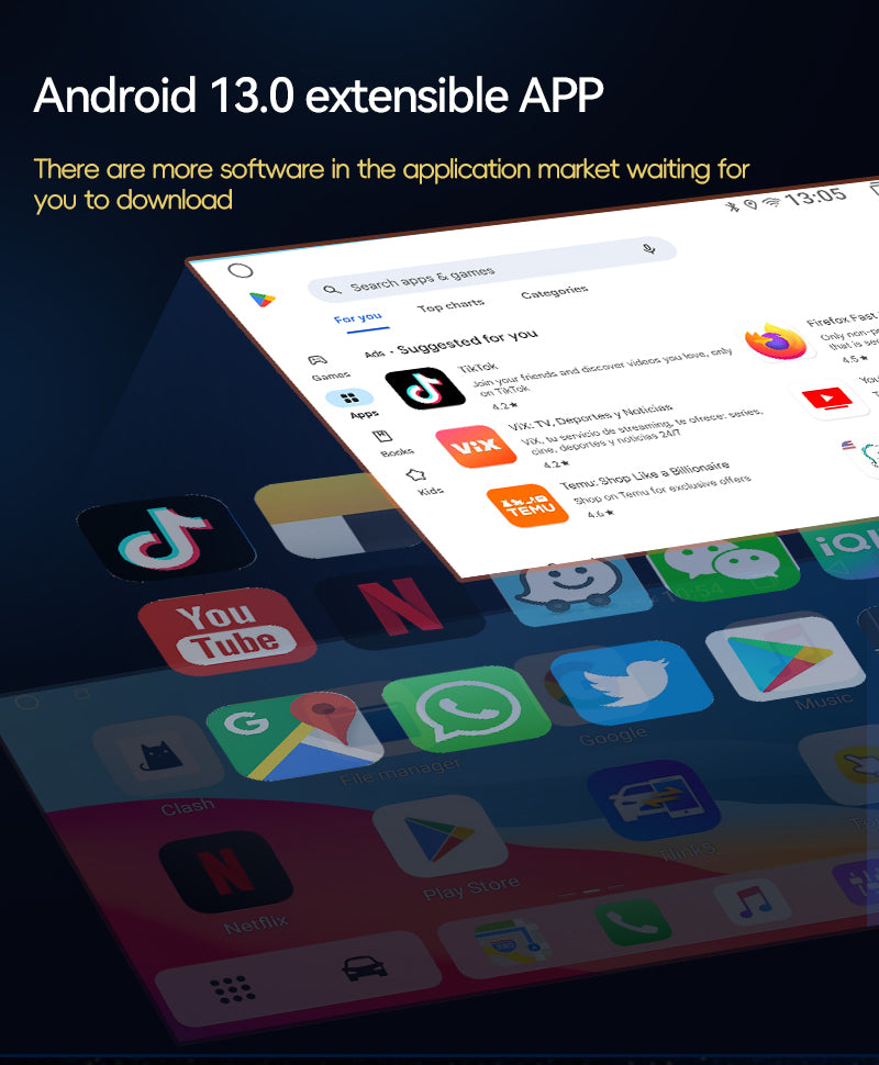 Wireless Android 13 CarPlay Adapter – AI Box with Netflix, YouTube & Android Auto (Plug & Play)